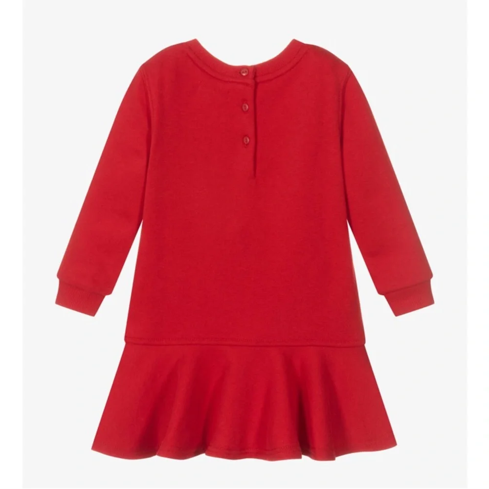 Ralph Lauren Sweatshirt Bear Ski Baby Girl Dress - Picture 5 of 7